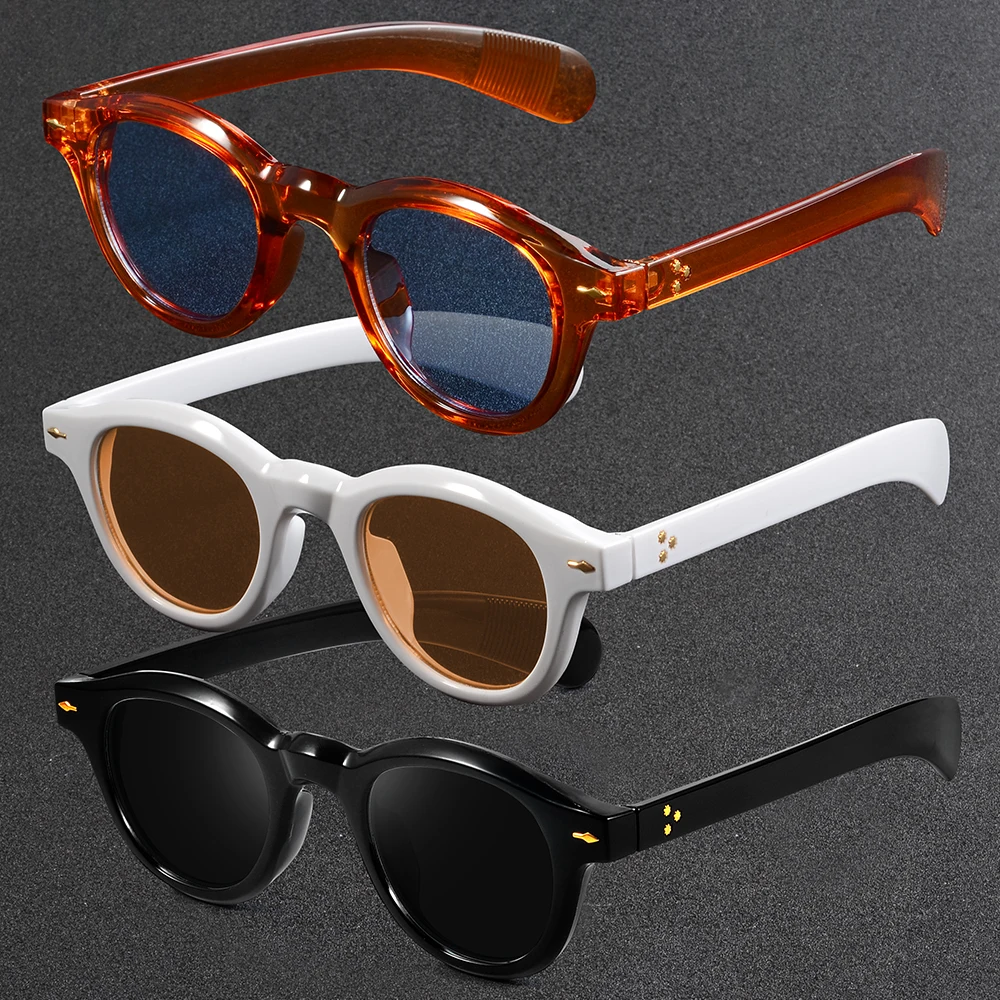 

Vintage Full Rim Frame Sunglasses For Women Men Round Y2K Men Shopping Climbing Go Out Sun Glasses UV400 Shade lunette homme