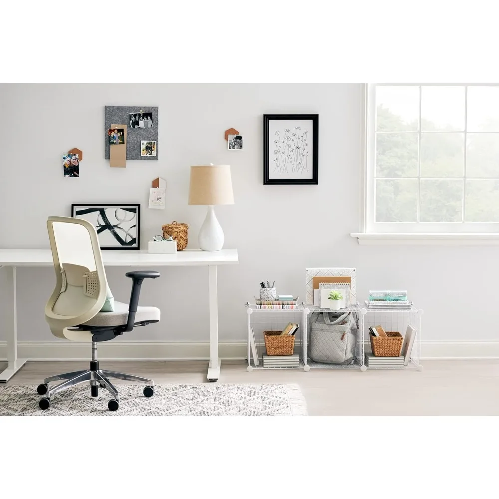 3 Piece Storage Wire Stackable Cube Set, Easy Assemble, White, for Closet/Bookshelf/Toys Multi-Use Home Organizer