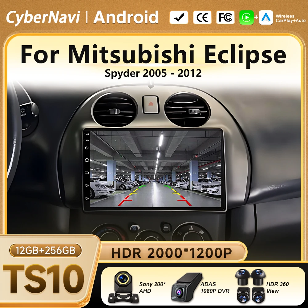 Radio para Auto para Mitsubishi Eclipse Spyder 2005 2006 2007 2008 -2012 Android 16 Auto Carplay, Unidad Principal Multimedia, Estéreo, Navegación