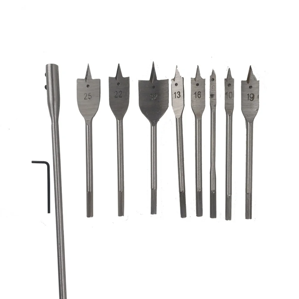 

10 Pcs Diamond Set Coated Flat Drillingl Woodworking Drill Bits Hexagonal Handle Ladder Drilling Hole Tools Parts