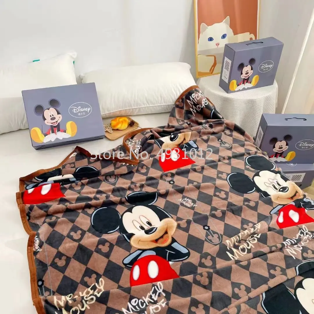 Disney Noble Frozen Mickey Mouse Baby Blanket Soft Antibacterial Anti-static on Bed Sofa Bedsheet for Kids Boy Girl Adult Gift