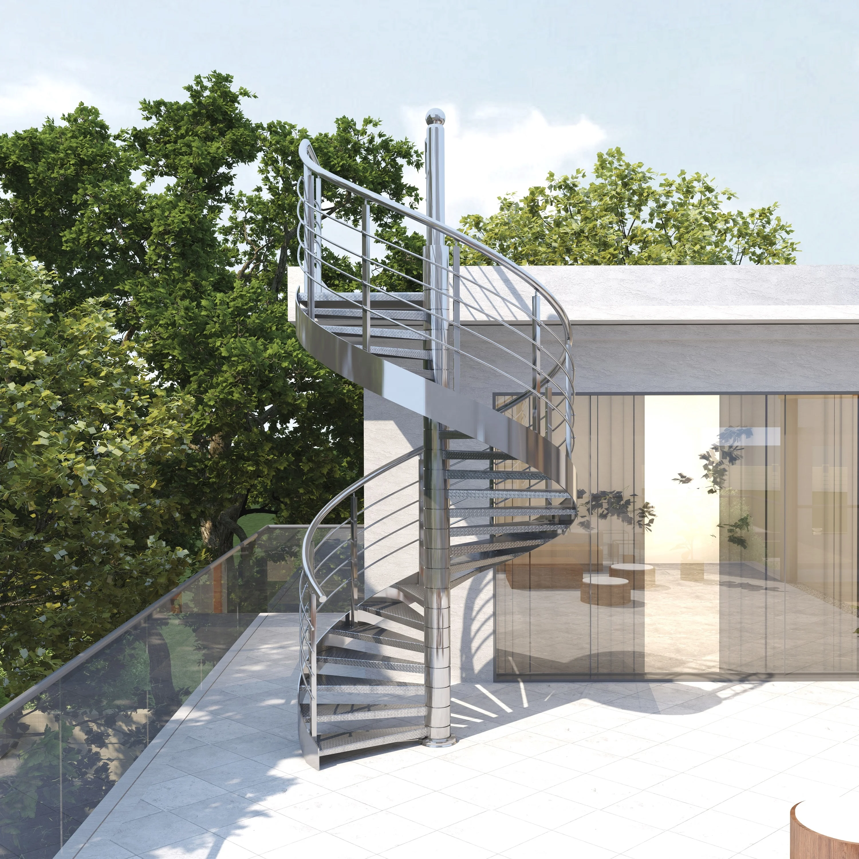 Personalizzazione Scale in alluminio Scala moderna Scala a spirale Kit per interni Scale per esterni Scale di seconda mano Scala per esterni