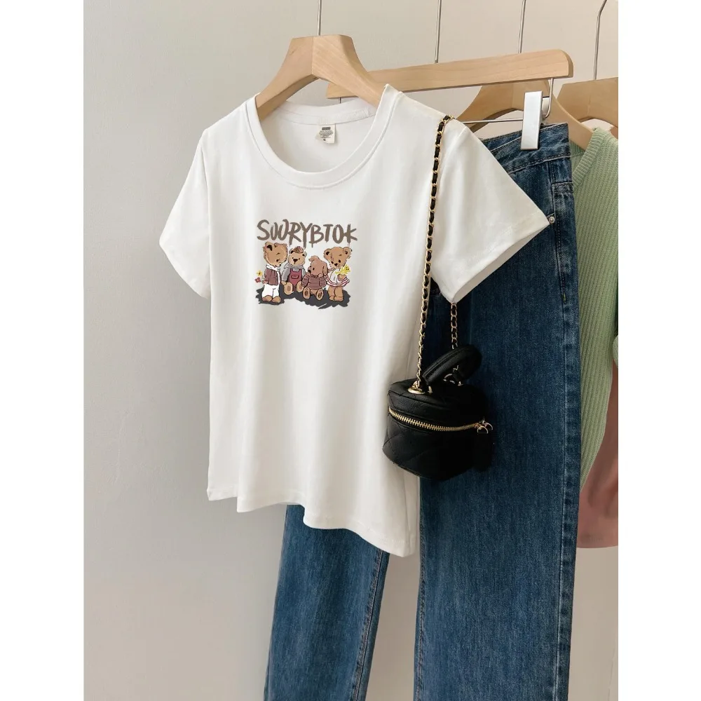 

2024 Hot Sale Heavy Cotton Short-sleeved Trendy Brand Welldone Korean Solid Color Letter Printing Short-sleeved Loose Couple