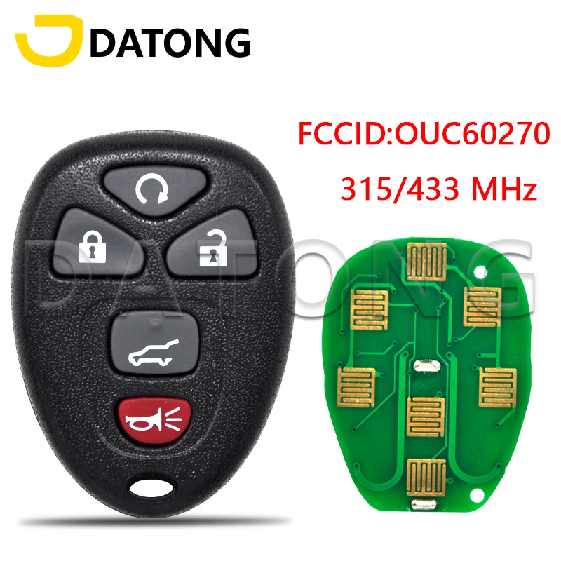 Datong World Car Remote Key For GMC Acadia Yukon Savana Sierra 2007 -2014 FCCID OUC60270 315/433MHz Replacement Keyless Entry