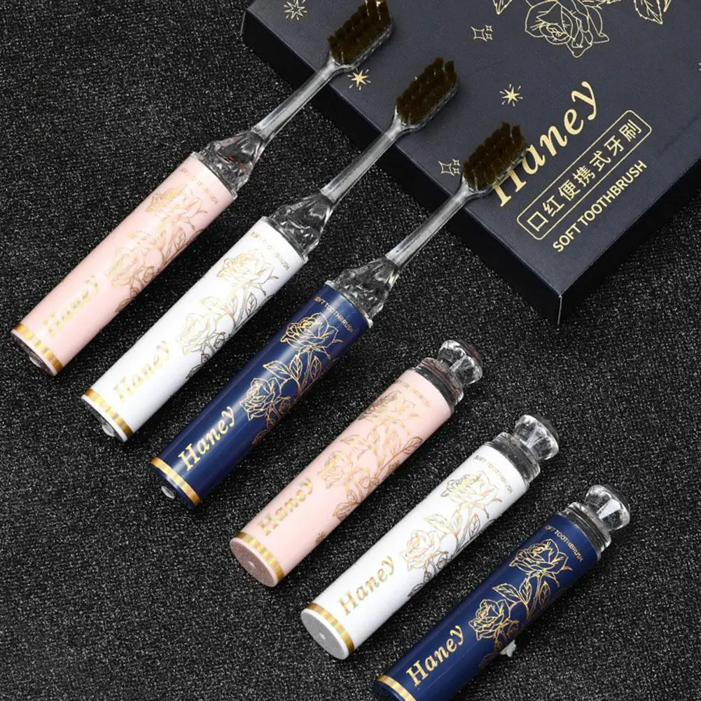 

Starry Sky Flower Lipstick Toothbrush High-end Light Luxury Design Convenient Design Soft Brush Head Efficient Cleaning