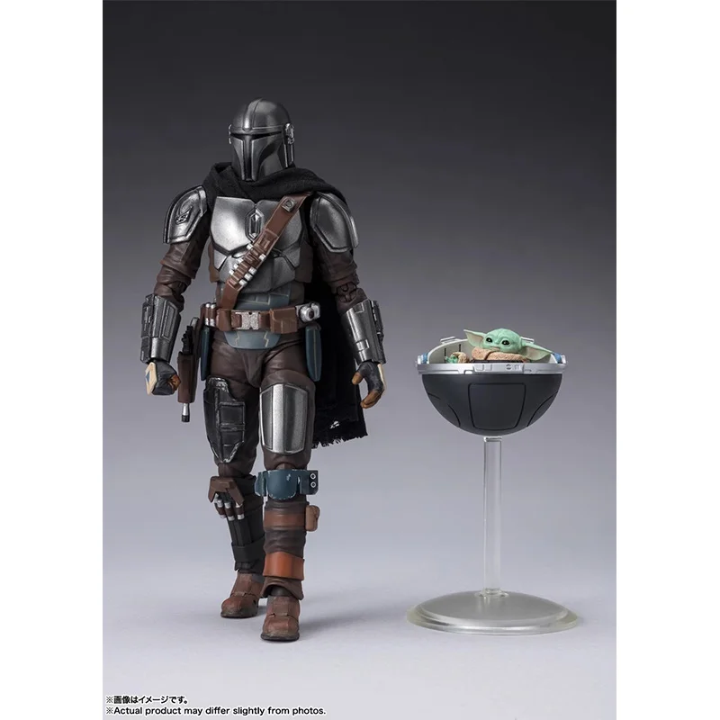 Original Bandai S.H.Figuarts Mandalorian & Grogu STAR WARS: The Mandalorian Anime Figure Action Model Collectible Toys Gift