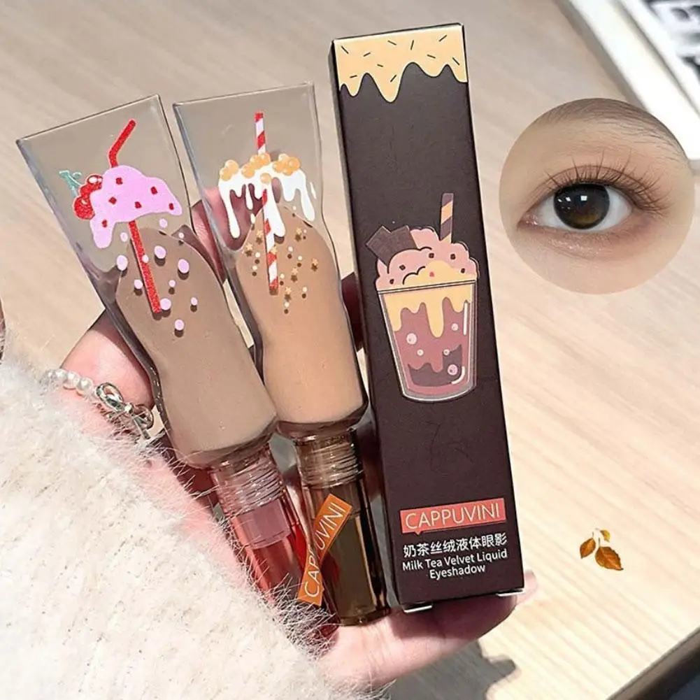 كابوفيني حليب الشاي المخملية السائل عينيه أحادية اللون الطبيعية الخد ماكياج الحليب طويلة الأمد عيون عينيه ماكياج القهوة M W5S1