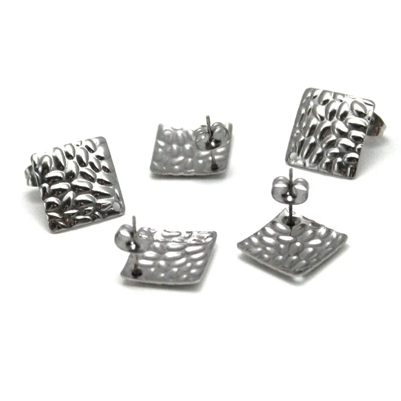 

20pcs Stainless Steel Earring Studs Blank Post Base Pins with Connector Earring Back Stoppers For DIY Jewelry Making Findings