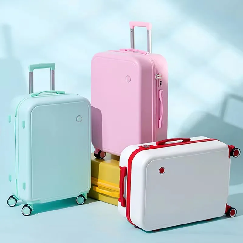 

Macaron Color Trolley Case Student Luggage Female Universal Wheel Rolling Luggage Set Password Consignment Suitcase Travel