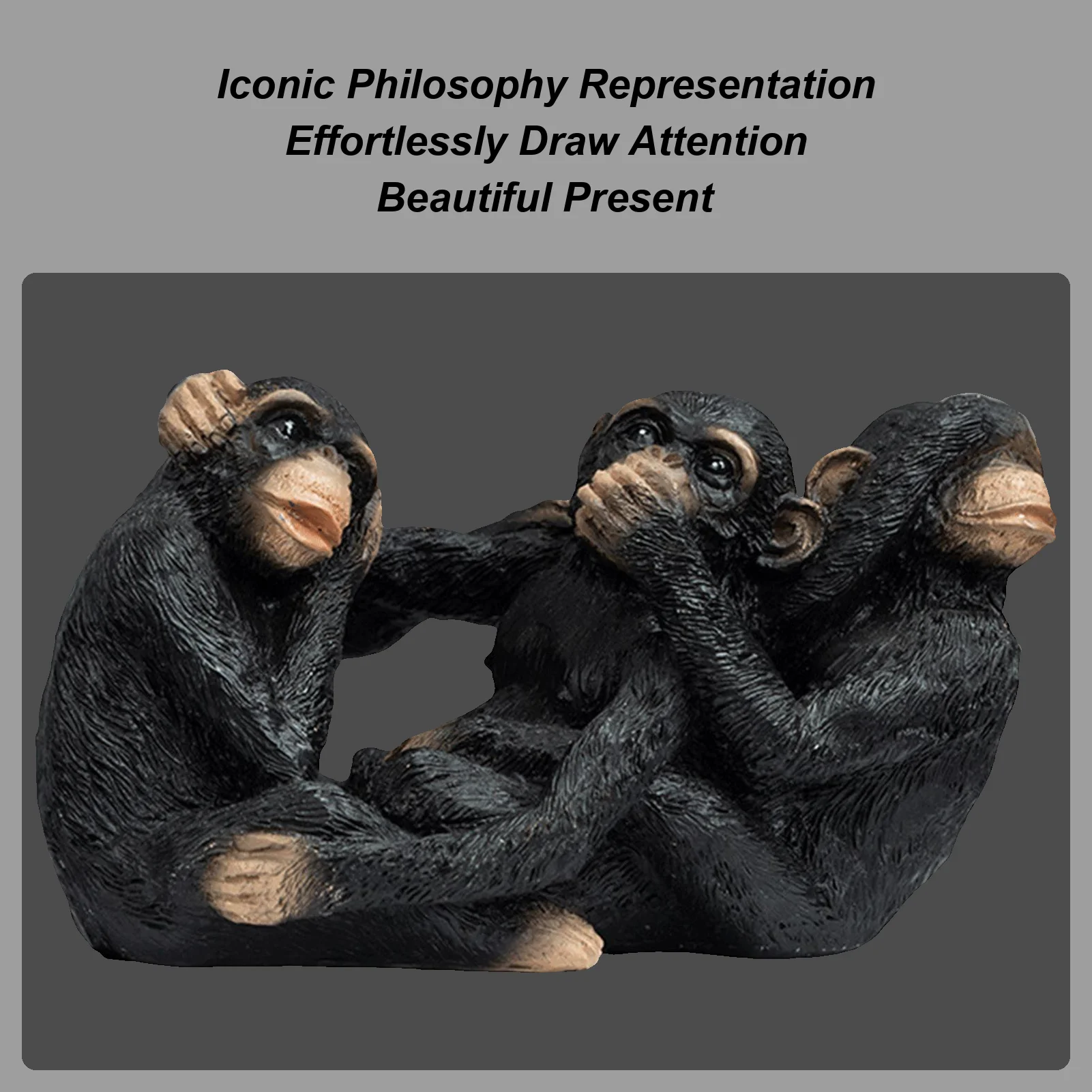 

Home Decor Monkey Statue Wise Monkeys Resin Sculpture For Table Hear No Evil See No Evil No Evil Animal Figurine Ornament For