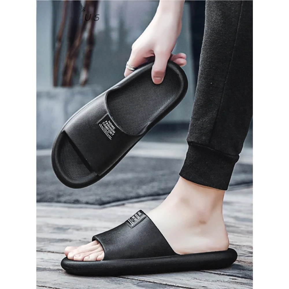 

Men's Summer Casual Beach Slippers Anti-Slip Soft Bottom Comfortable Home Use Thick Heel EVA Flat Sandals Lightweight Slippers