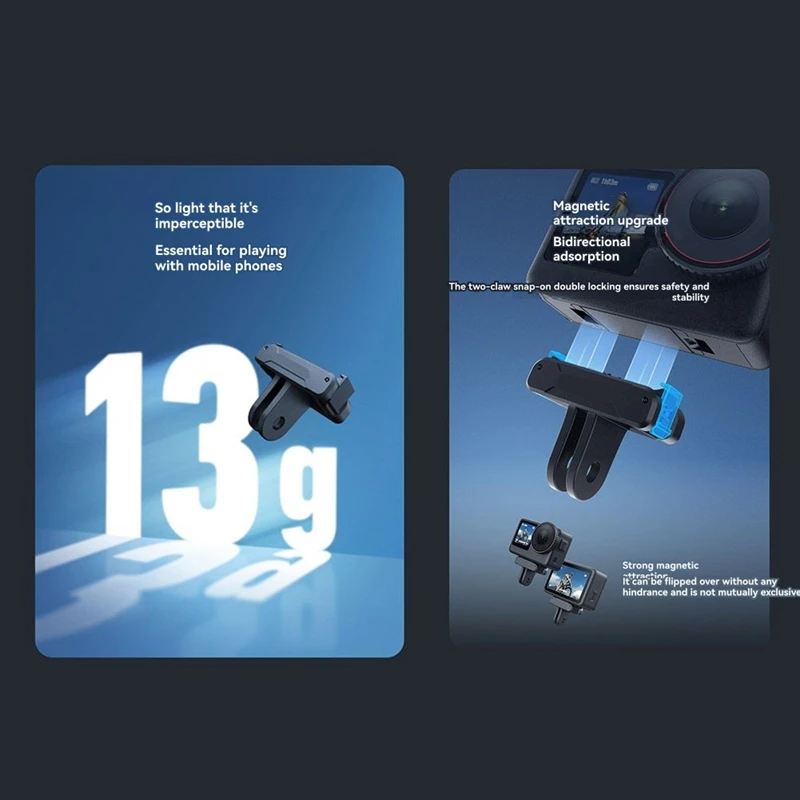 Magnetic Two Claw Adapter for Action6 Extension Mount Base Action Camera Accessories