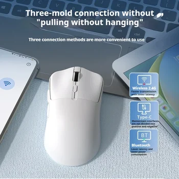 T6 블루투스 3 가지 모드 음소거 마우스, 노트북 컴퓨터 E 스포츠 게임 플레이어 비즈니스 사무실용, 3 기어 DPI 조정 가능 