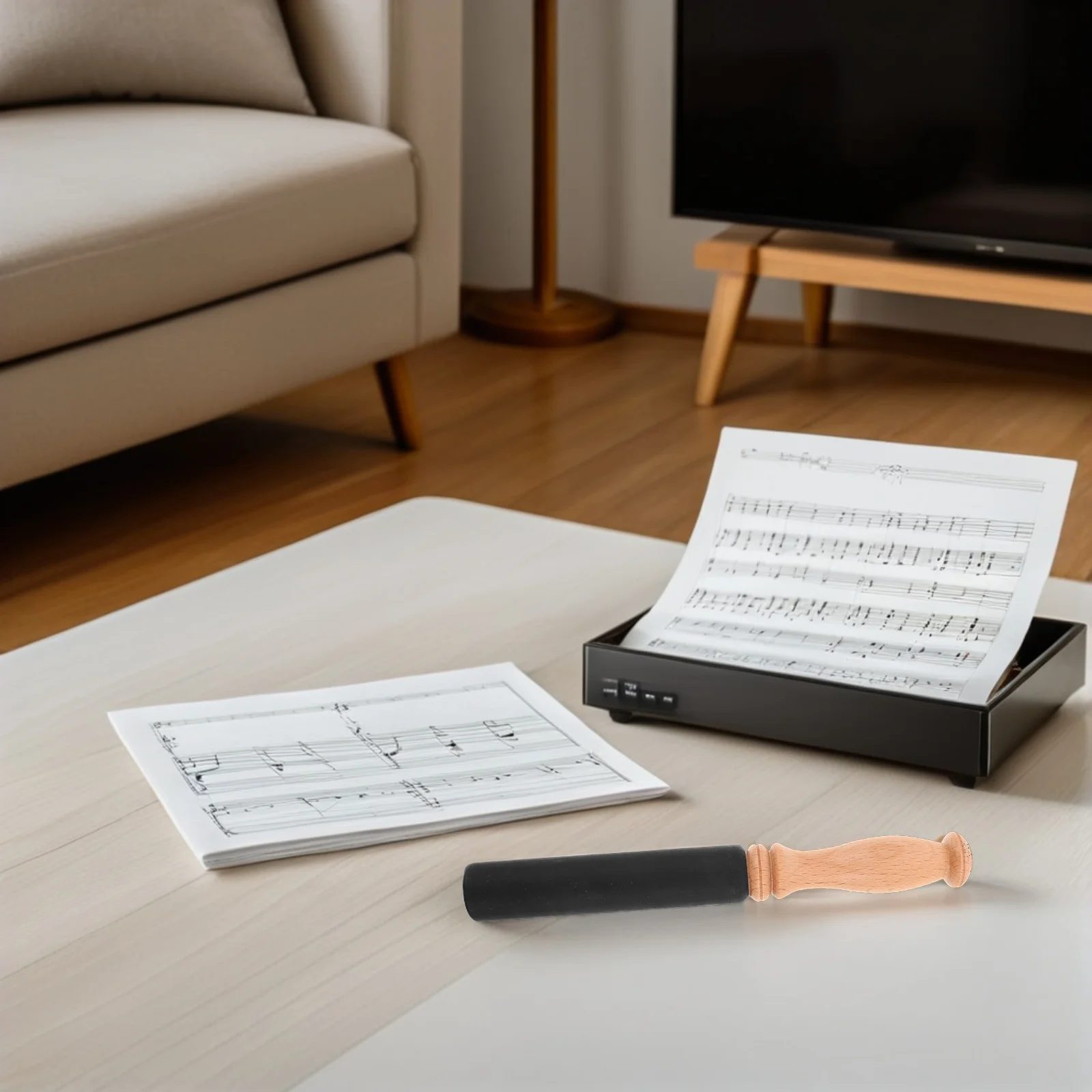 

Tibetan Singing Bowl Striker Pu Wrapped Wooden Mallet For Yoga Meditation Practice Resonance Bowl Stick Musical Mallet