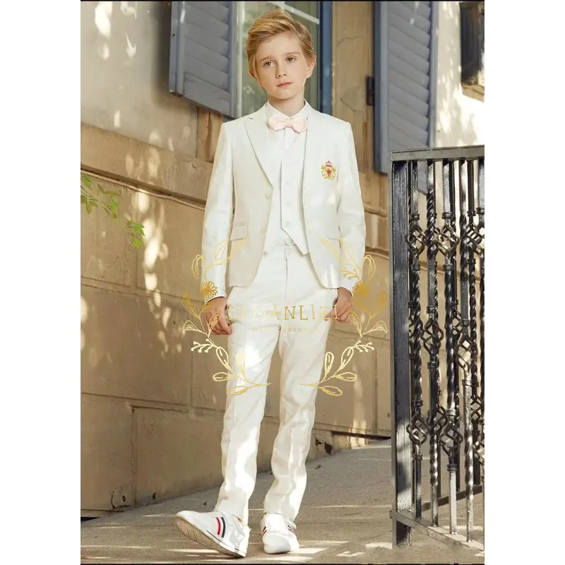 

Suit For Boys Wedding Formal 3 Piece Child Jacket Pants Vest Solid Color Party Kids Jacket Set Ensembles De Blazers Disfraz