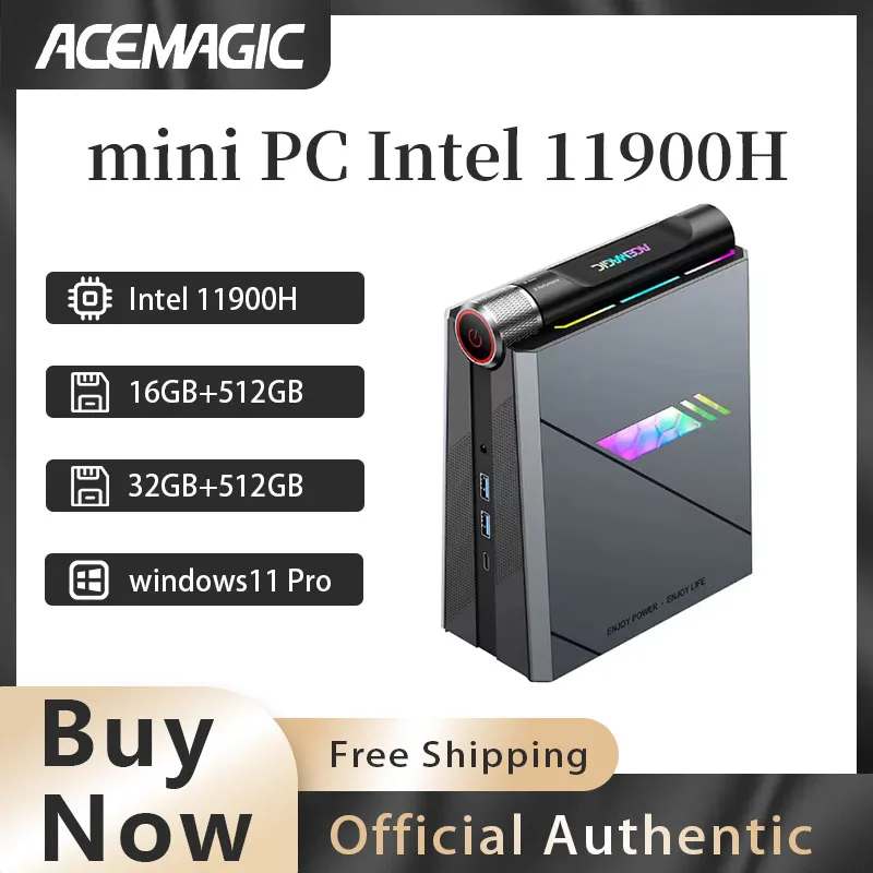 ACEMAGIC AD08 i9-11900H mini PC RAM 16GB/32GB SSD 512GB Turbo 4,9Hz, juegos, oficina, portátil, mini PC asequible