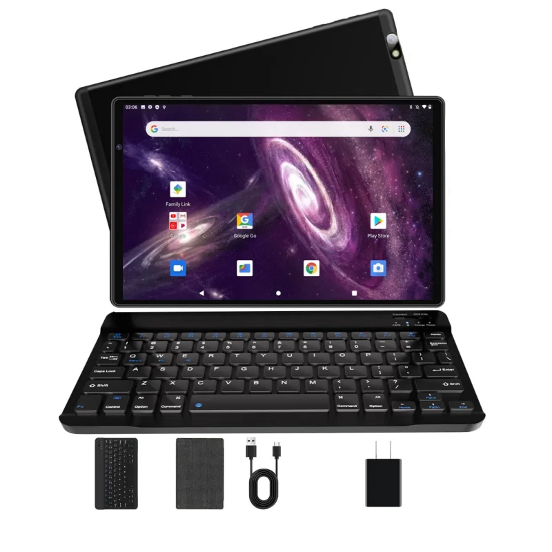 10.1 Polegada Q3 Android 12 Tablet PC UNISOC RAM 4GB ROM 64GB T310 Processador, Octa-Core Cortex-A53 Câmera Dupla
