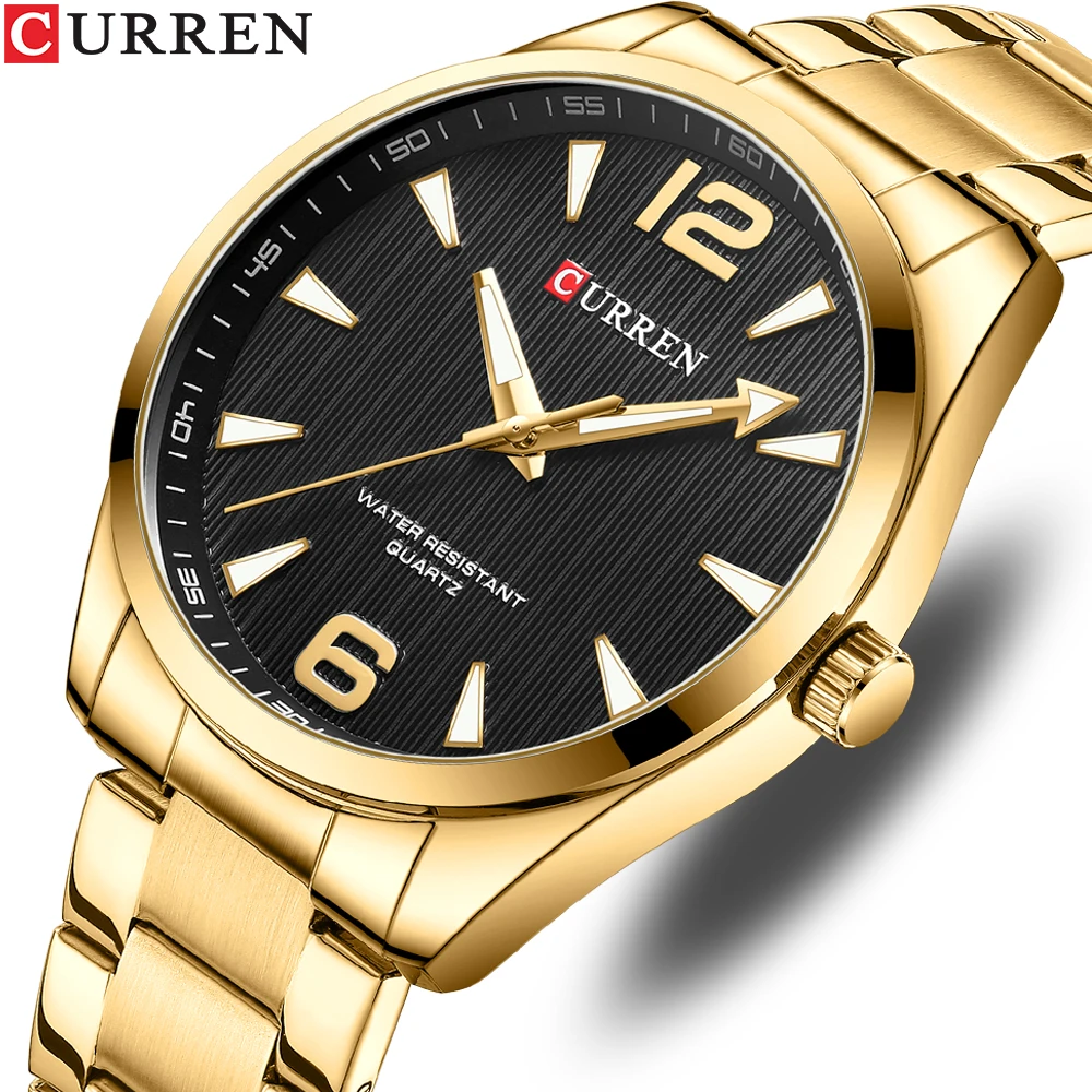 CURREN Fashion Brand Men\'s Watches with Luminous Hands Classy Business Stainless Steel Band Wristwatches for Male