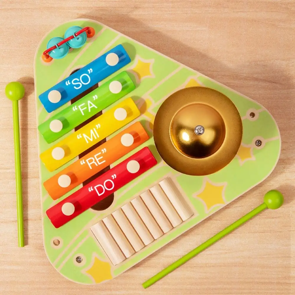 4 in 1 Hand Percussion Instrument Sound Interactive Kids Music Instrument Toys Music Learning with Mallet Baby Music Rattles