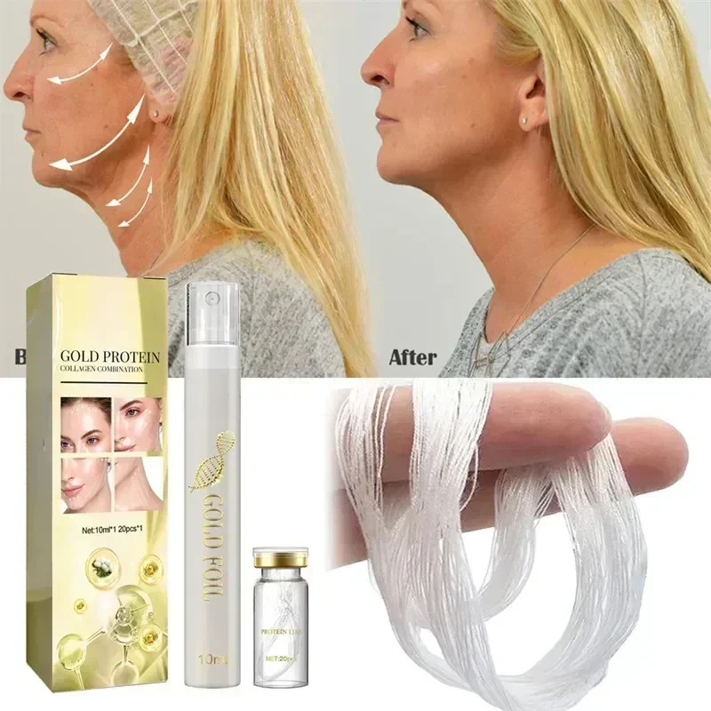 Dissolvant de fil de collagène pour lifting instantané, déformable, soluble, 10000 fils, ensemble de sérum, remplisseur de visage absorbant, anti-âge, soins de la peau