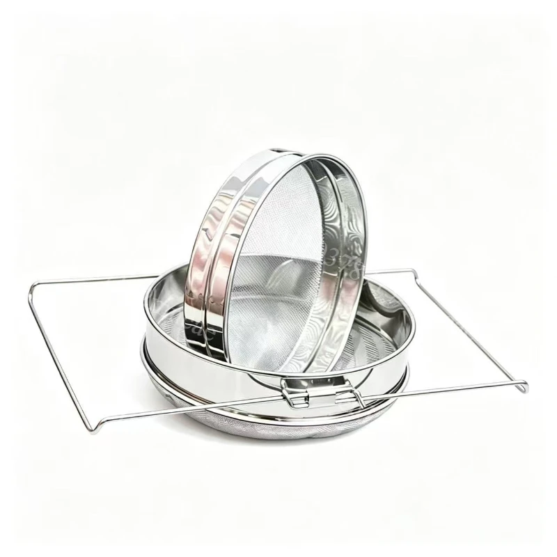 Stainless Steel Double Sieve Honey Filter, Impurity Strainer Professional Beekeeping Tool for Garden Use
