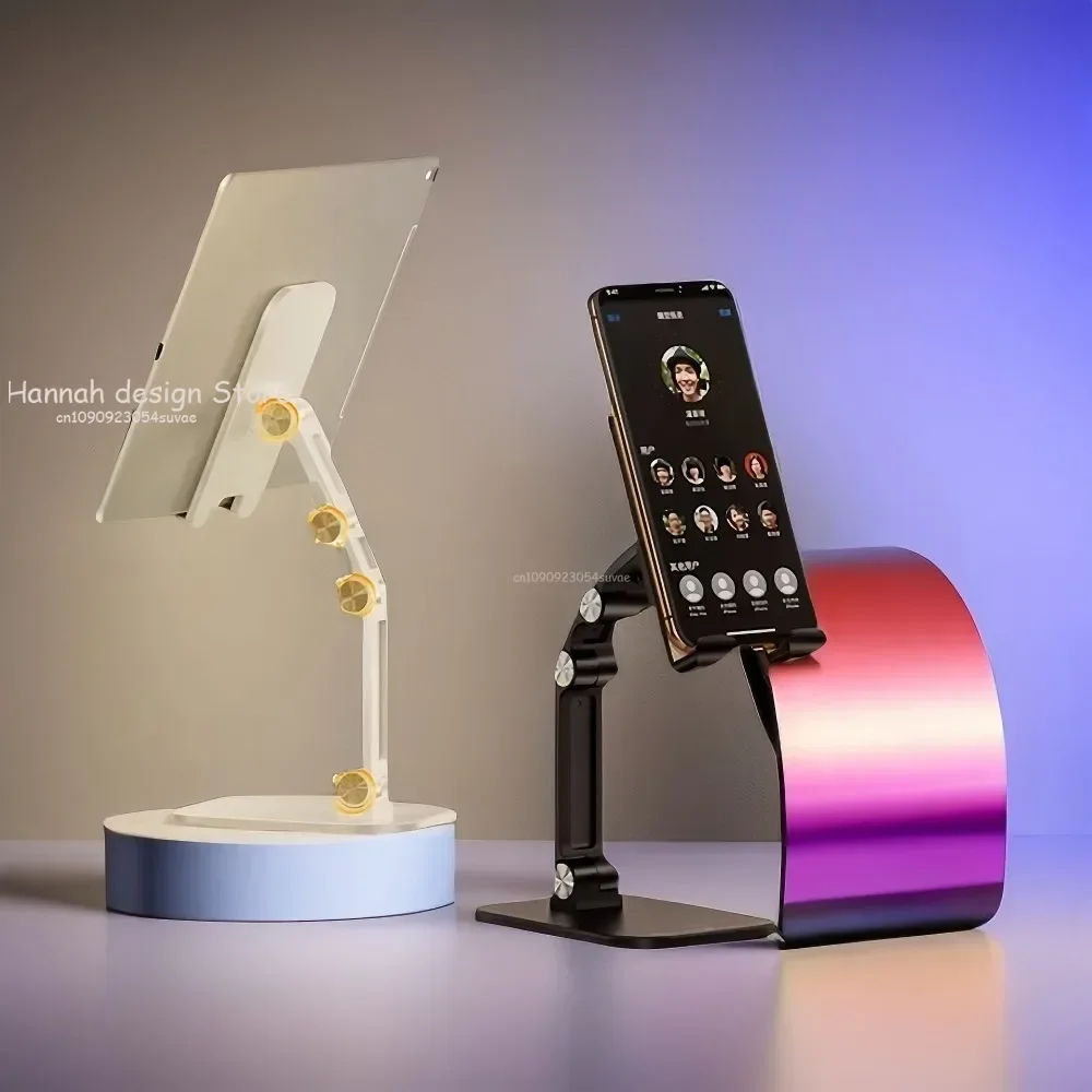 Three Sections Foldable Desk Mobile Phone Holder For iPhone For iPad Tablet Flexible Table Desktop Adjustable Smartphone Stand