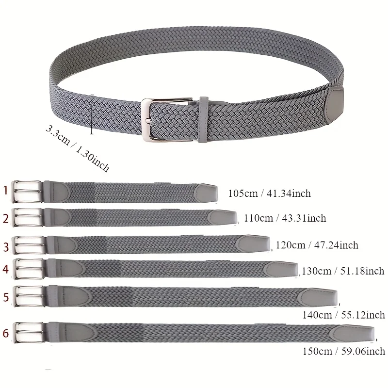 No Drilling Required, Casual Unisex Waistband, Versatile Multi-Color Size Elastic Braided Belt with Comfortable Button Closure