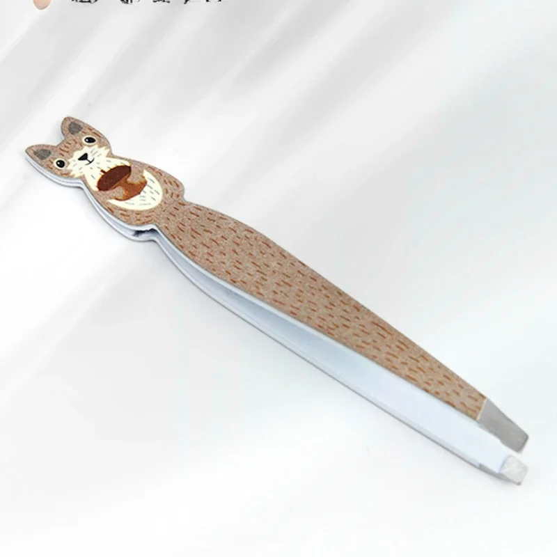 Cartoon Animals Eyebrow Tweezer Colorful Hair Beauty Fine Hairs Puller Stainless Steel Makeup Eye Multi-purpose Eyelash Curler