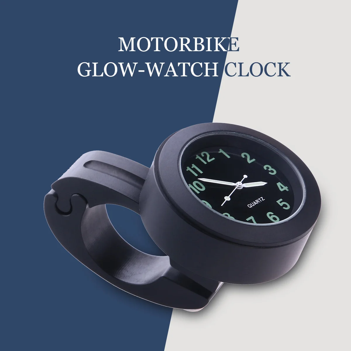 

Motorcycle Handlebar Clock Waterproof Aluminum Alloy Luminous Glow-Dial Easy Install Fits 78 and 1 Inch Bars Durable Motorbike