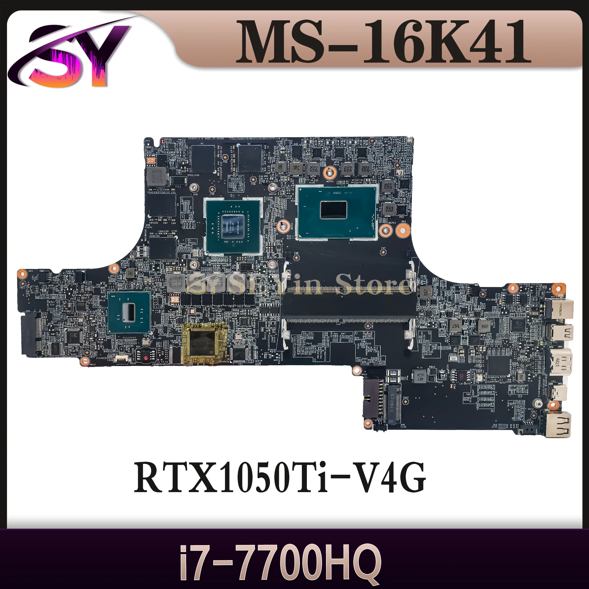 

MS-16K41 Laptop Motherboard For MSI MS-16K4 GS63VR GS63 STEALTH PRO W/I7-7700HQ GTX1050TI Mainboard 100% Testd Fast Shipping