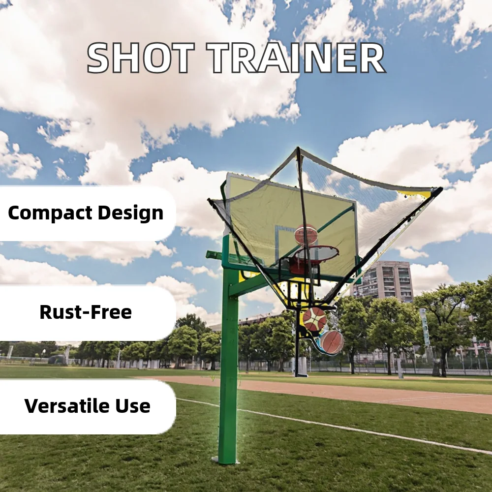 

Foldable Stainless Steel Basketball Rebounder Net Traditional Pole Wall Court Training System