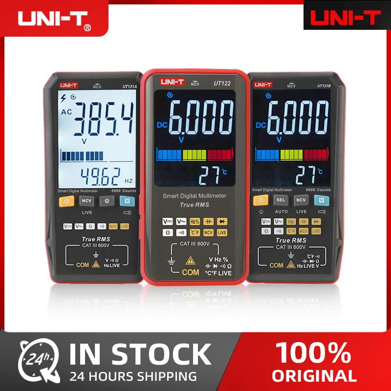 UNI-T UT121A UT121B UT122 Industrial Smart Multimeter True RMS Design AC DC Test Capacitor Frequency Meter For Electrician