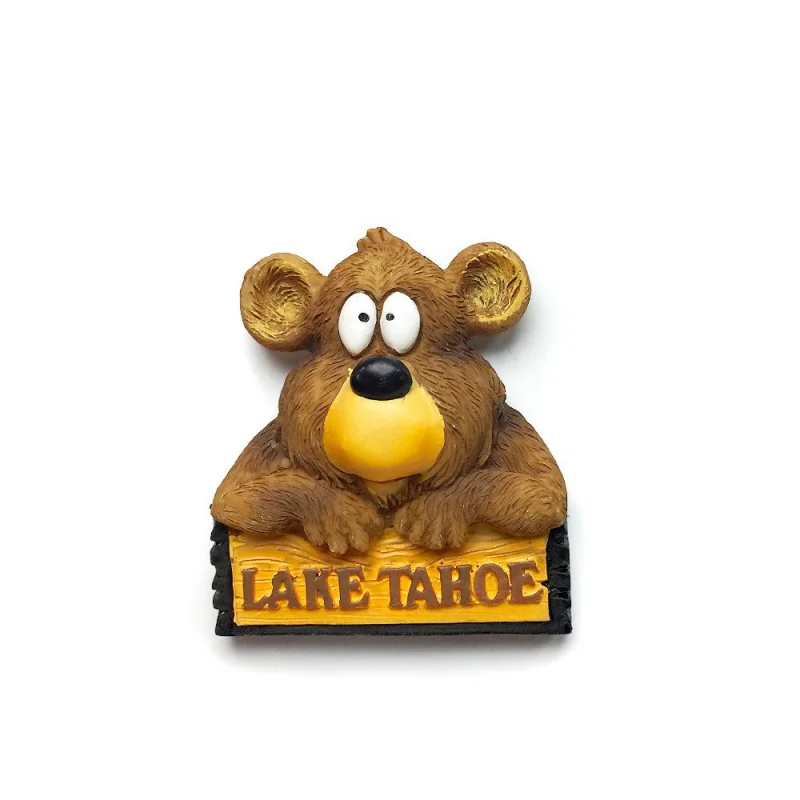 

Cute Cartoon of Lake Tahoe, USA3d3D Brown Bear Magnetic Fridge Magnet Travel Souvenir Home Decoration