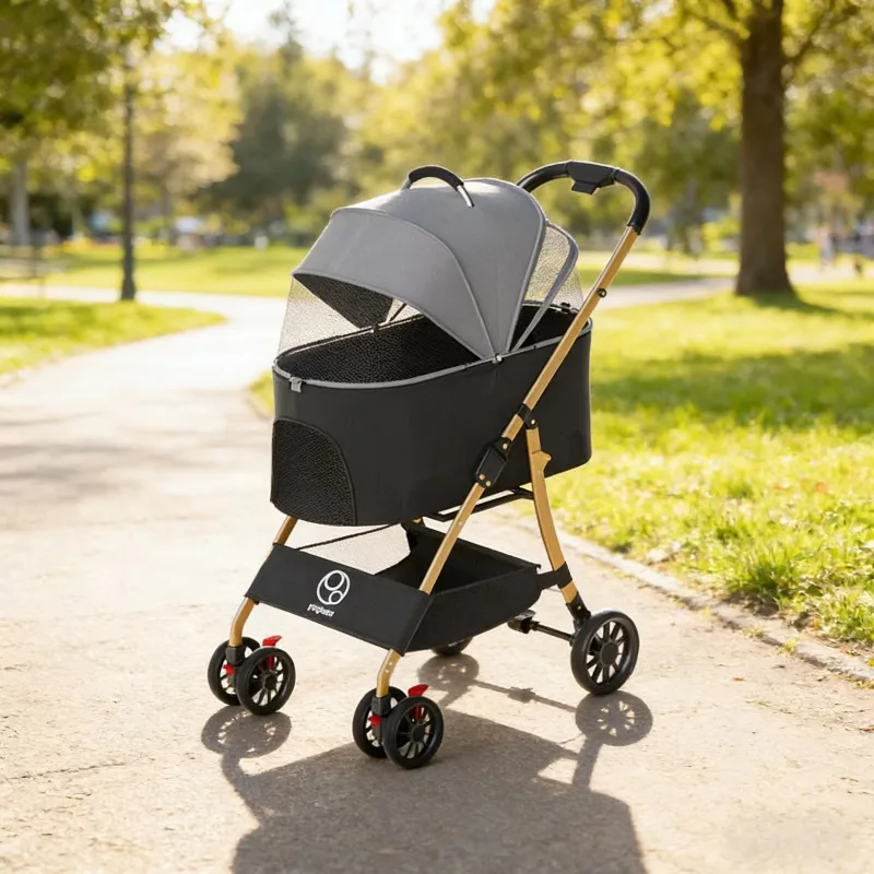 carrinho pet Universal Pet Stroller for Cats Dogs Small Animals-4-Wheel Foldable Oxford Fabric Cart One-Click Fold Detachable Ha