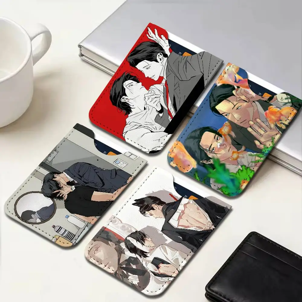Peace of God bl Anime PU Leather Slim Credit Card ID Card Organizer Portable Business Card Case for Daily Outdoor Carry