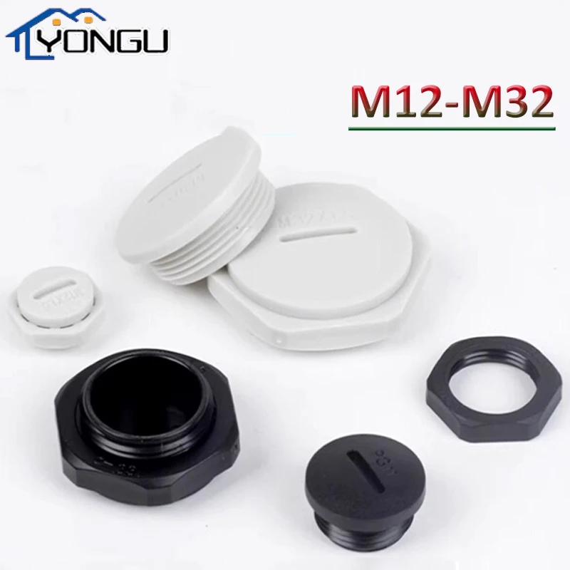 Black White Plastic Waterproof Plug Nylon Gland Seal Masking Parts IP67 Thread Hole Cap Sealing Cove