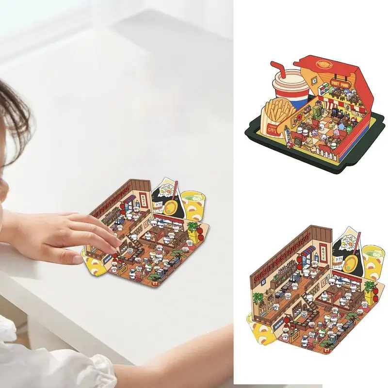 Sticker Scenes For Adults 3D Wall Stickers Make Your Own Miniature Shop Scene Decal Creative Decoration For House Room Notebook