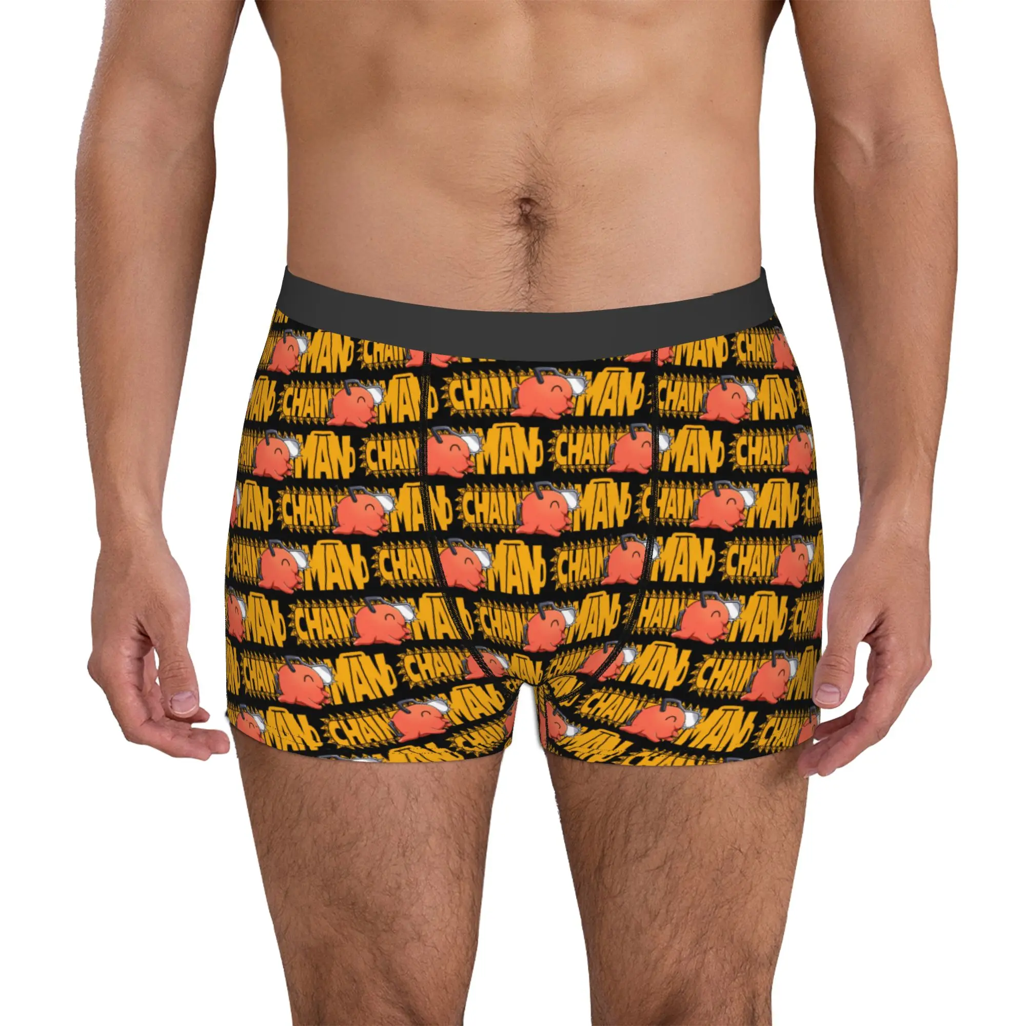 Ropa interior de Pochita Chainsaw Man Manga para hombre, calzoncillos tipo bóxer con estampado de Anime, calzoncillos transpirables