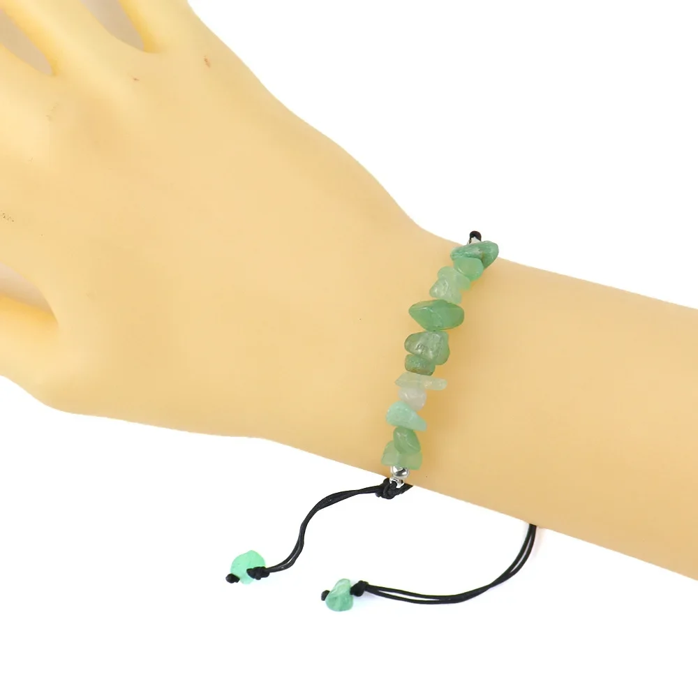 قوس قزح اللون غير النظامية حجر حبل سوار عين النمر حجر العقيق الأحمر جديلة سوار للرجال والنساء