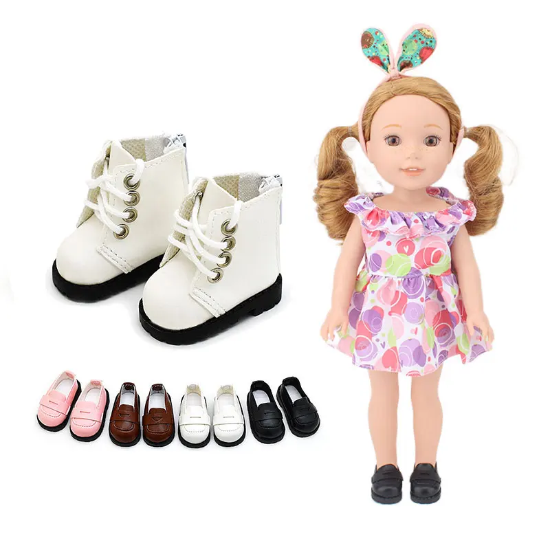 5.5cm Leather Shoes Fit For 32cm Paola Reina Doll & 14inch Wellie Wisher, Dolls Accessories