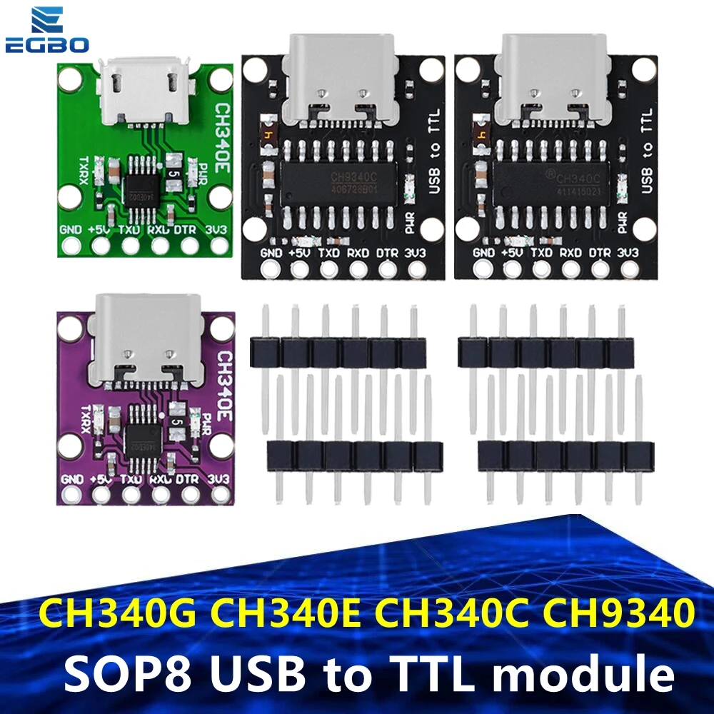 1~5PCS EGBO CH340N SOP8 USB to TTL module Pro Mini downloader replaces CH340G CH340E CH340C CH9340