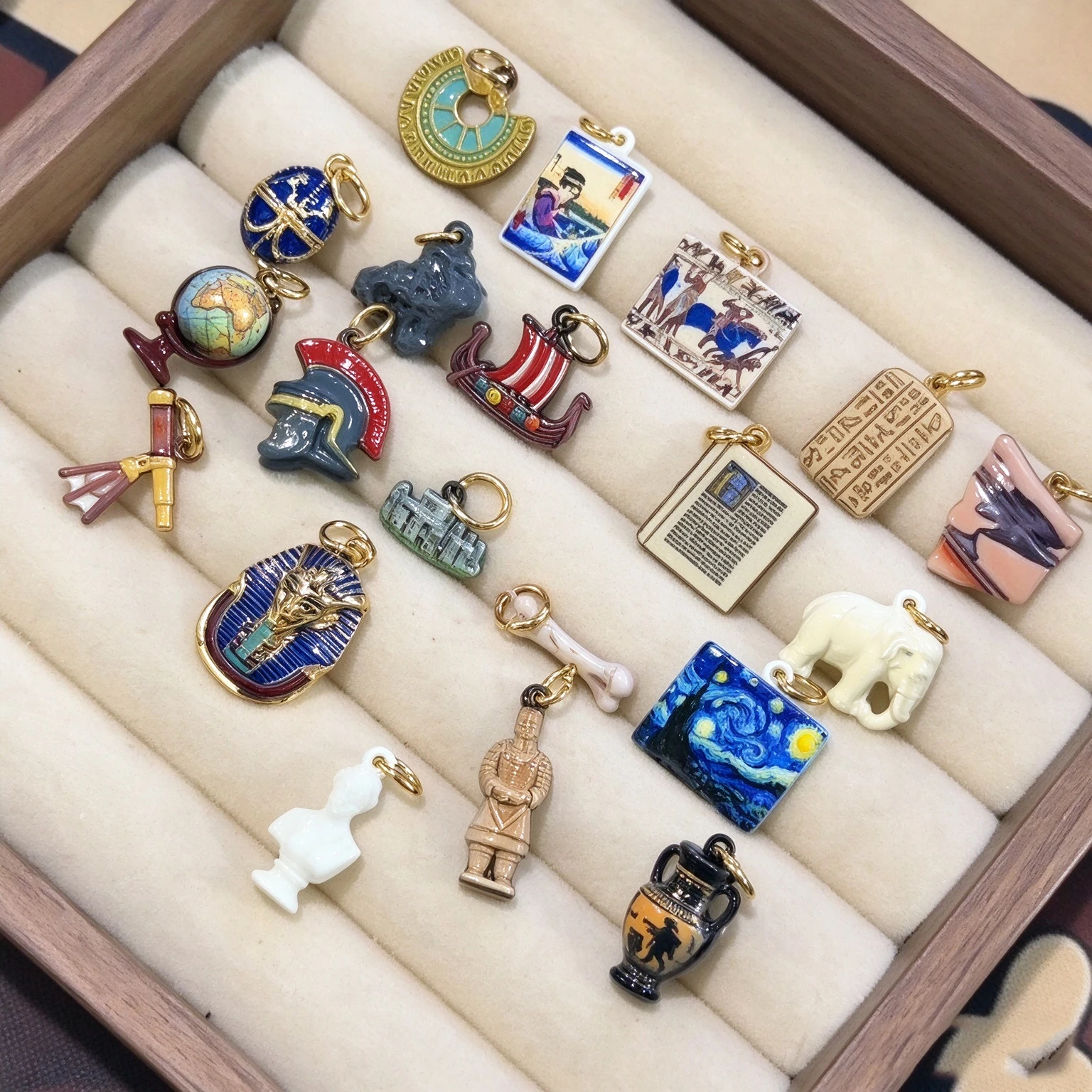 Jewelry Making History - 미니 세계 역사 앤티크 피규어 펜던트,