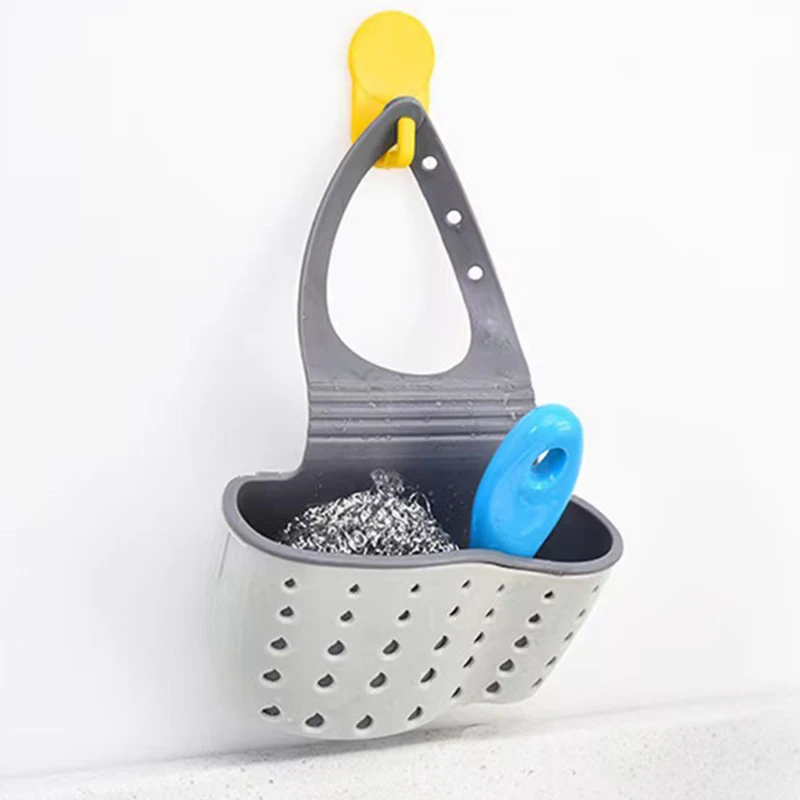 Kitchen Sink Holder Hanging Drain Basket Adjustable Soap Sponge Shelf Organizer Bathroom Faucet Holder Rack Kitchen Accessories