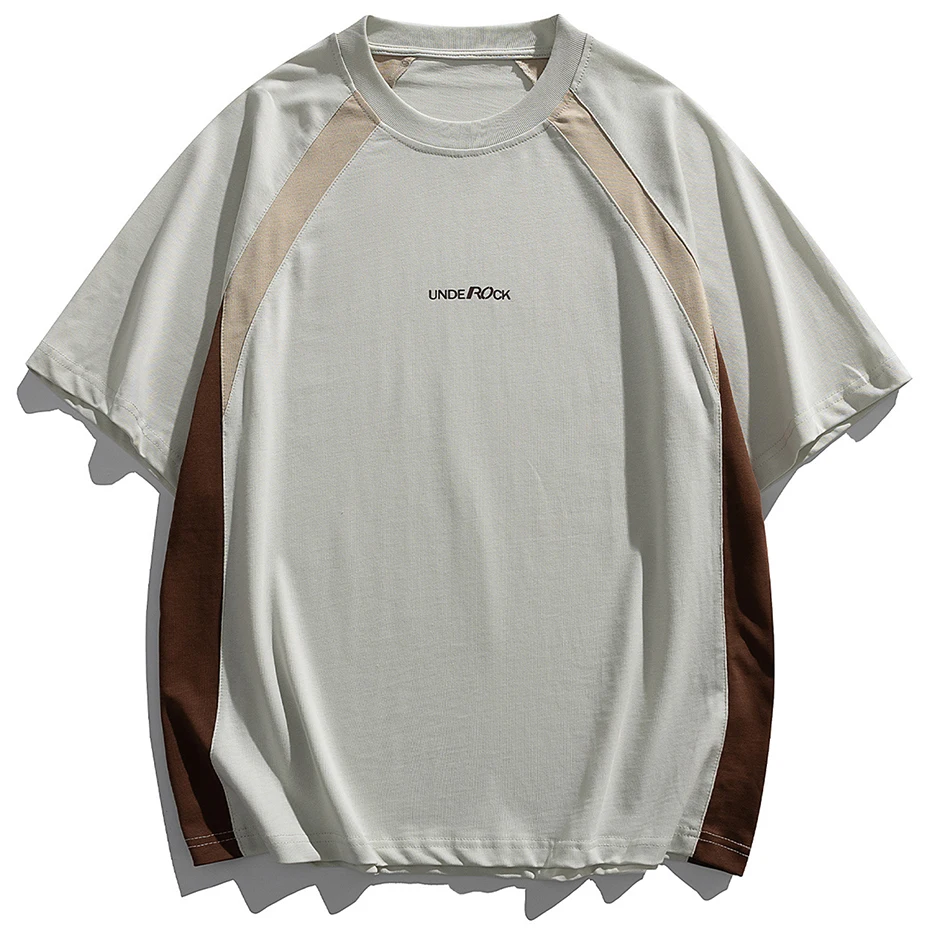 Oversized Y2K Harajuku Men's T-shirt Streetwear Hip Hop Vintage Loose Ripped Embroidery Tshirts Casual Tee Tops