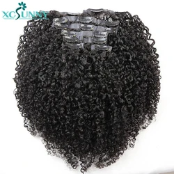 Kinky Curly Seamless Clip Ins Human Hair PU Clip In Hair Extensions For Black Women Curly Clip In Hair Extensions