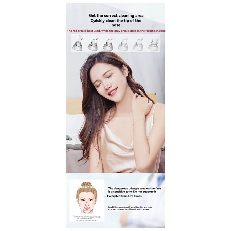 A78E-Visual Comedondrukker Facial Diepe Schone Machine Mee-eters En Acne Remover Verwarmd Gezicht Elektrische Mee-eter Sucker