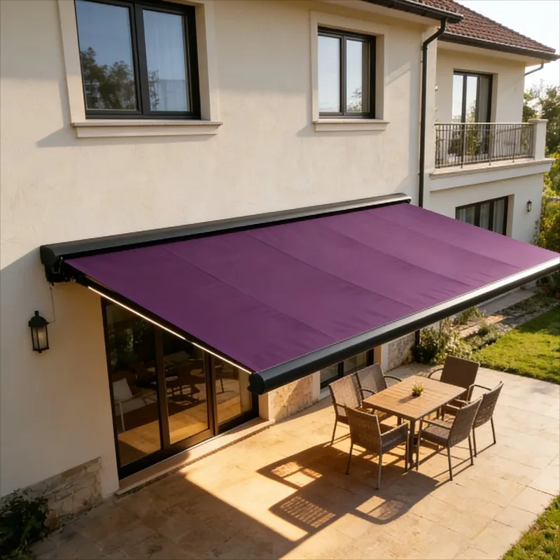 Customized Size Electric Retractable Awning SunShade 6m Modern Full Cassette Awning for Villa Terrace Garden Shades Awning