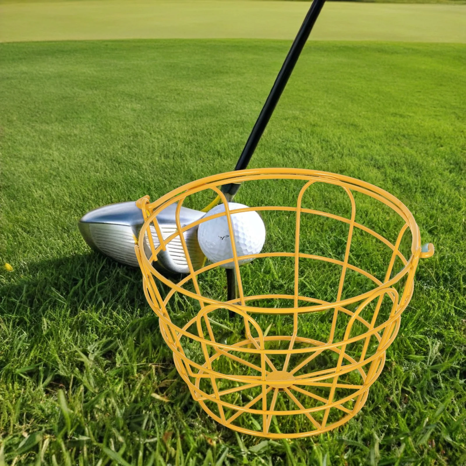 

Basket Golf Ball Bag Storage Bucket of Balls Driving Range Supplies Buckets Yellow Organizer