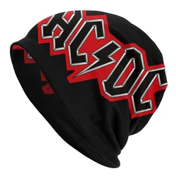 Fashion Winter Warm Men Women Knit Hat Unisex Adult AC DC Logo Skullies Beanies Caps Heavy Metal Band Music Bonnet Hats