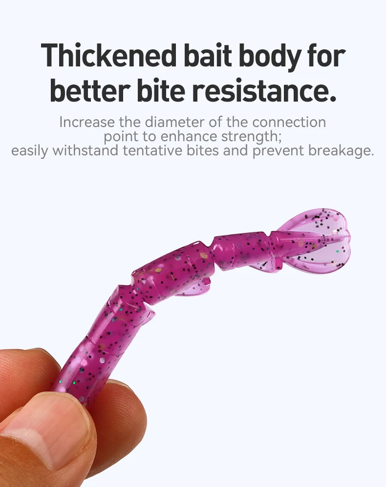Gelenkiger Garnelen-Softköder 70mm 100mm 3,5g 6,8g Schwimmender Garnelenköder PVC Mehrteilig Leuchtend im Dunkeln Künstlicher Barsch-Angelköder – Detail 6